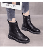 Elove | Lavin Black Stylish Boots with Non-Slip Soles and Warm Faux Wool