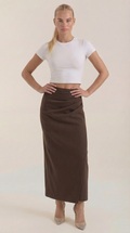 Elsie Ruched Midi Skirt 0
