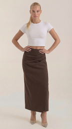 Elsie Ruched Midi Skirt 0