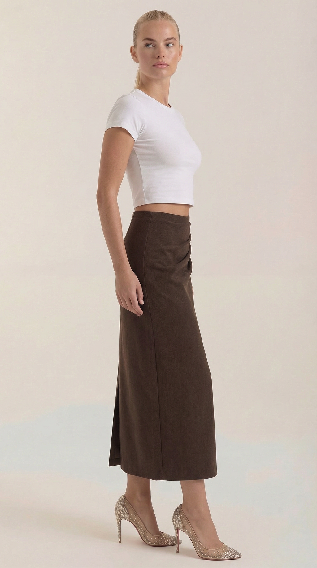 Elsie Ruched Midi Skirt 1