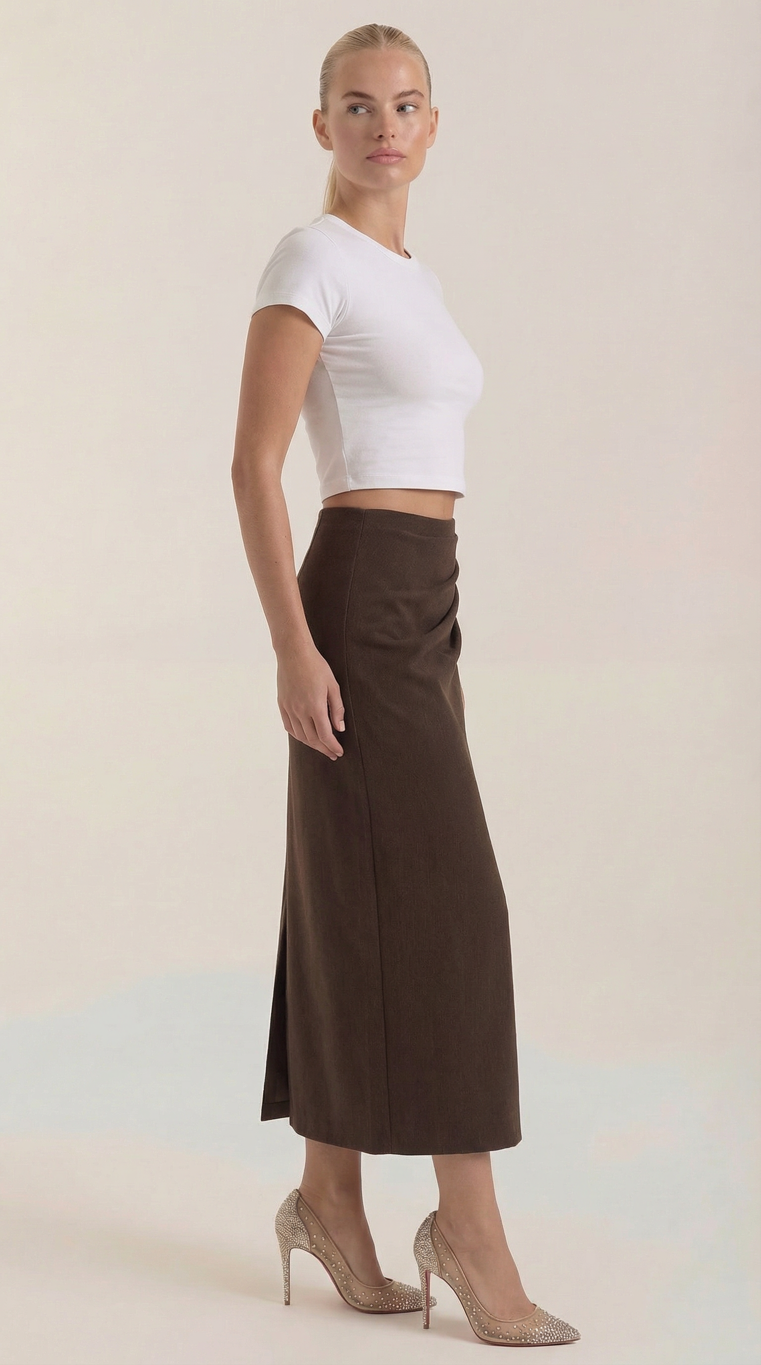 Elsie Ruched Midi Skirt 1