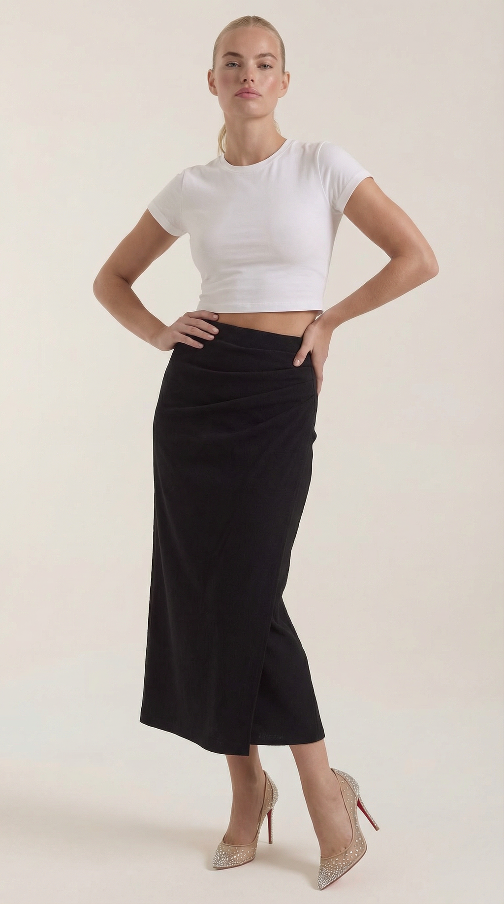 Elsie Ruched Midi Skirt 5