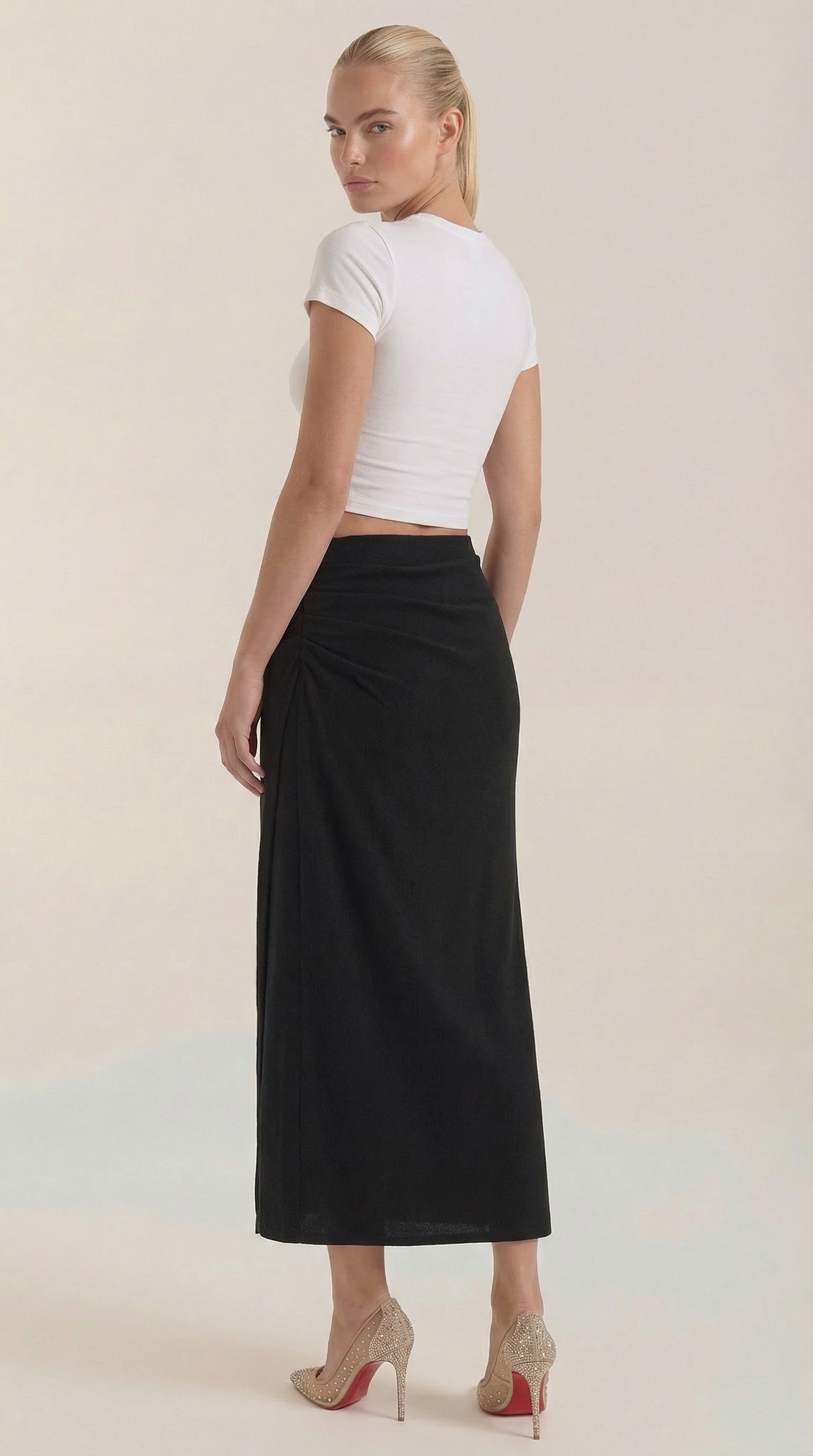 Elsie Ruched Midi Skirt 8