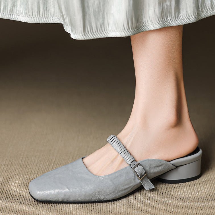 Elyne Genuine Leather Mary Jane Mules 0