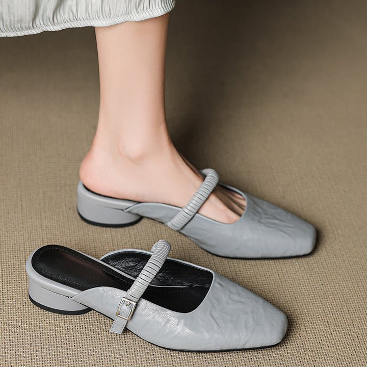 Elyne Genuine Leather Mary Jane Mules 1