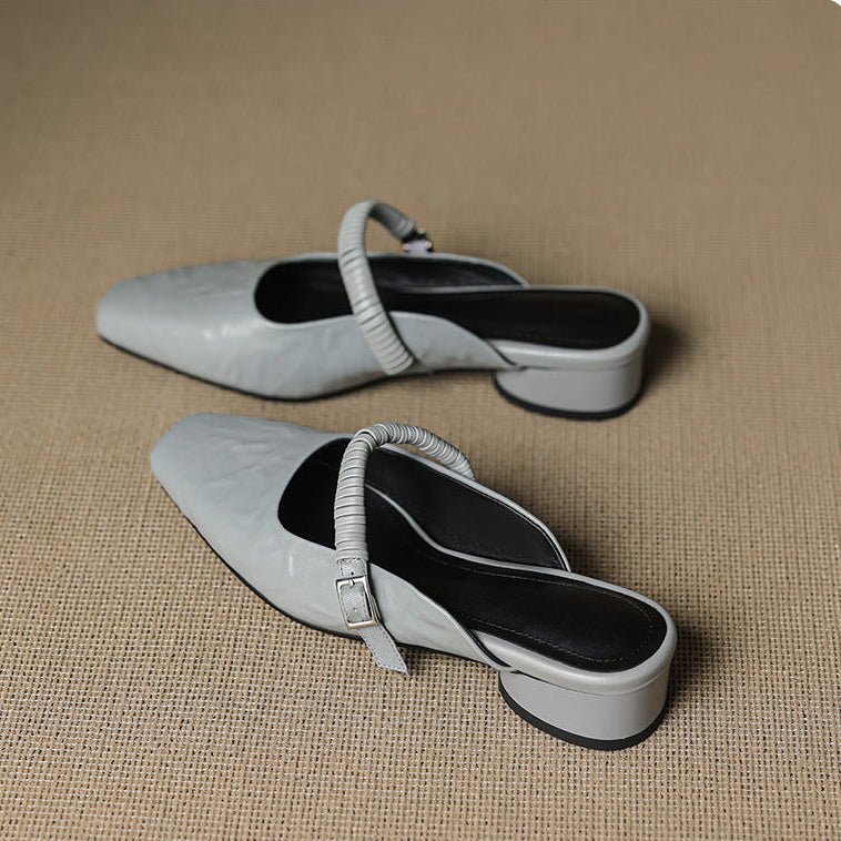 Elyne Genuine Leather Mary Jane Mules 3