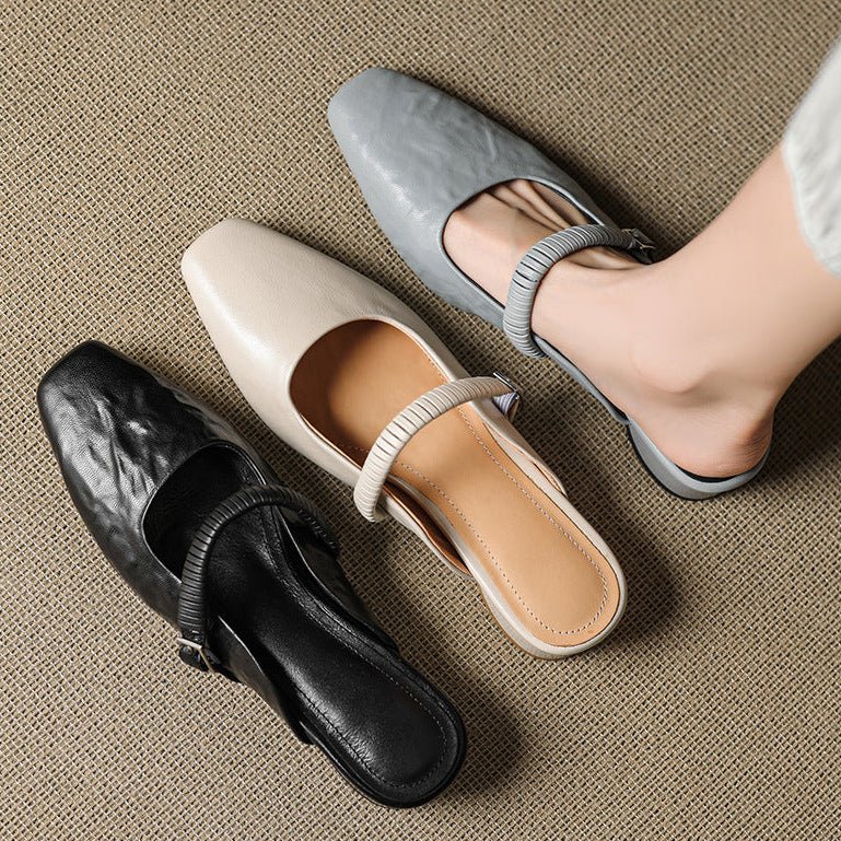 Elyne Genuine Leather Mary Jane Mules 6