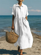 Elysia | Elegant & Comfortable White Shirt Dress for Women 4