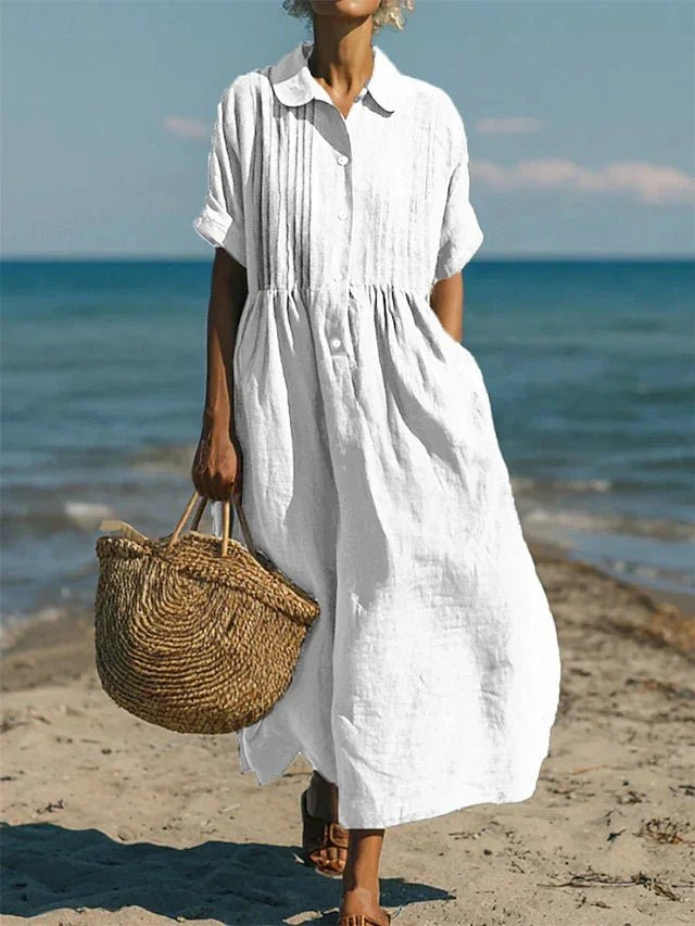 Elysia | Elegant & Comfortable White Shirt Dress for Women 4