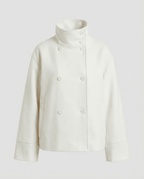 Dôre | Modern and Warm Short Jacket with High Collar White