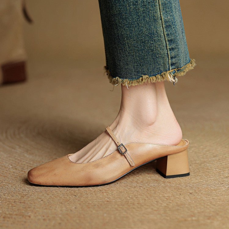 Esmer | Women’s Genuine Leather Mules – Chic Artisan Slip-On & Refined Slimming Silhouette 9
