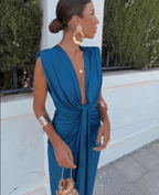 Essa | Women's Sleeveless V-Neck Midi Dress 3