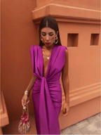 Essa | Women's Sleeveless V-Neck Midi Dress 4
