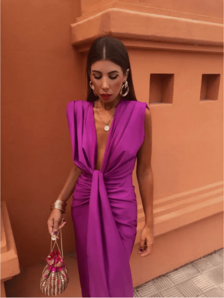 Essa | Women's Sleeveless V-Neck Midi Dress 4