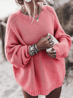 Luma | Casual Chunky Knit Sweater for Women | Oversized pink