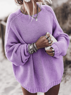 Luma | Casual Chunky Knit Sweater for Women | Oversized purple