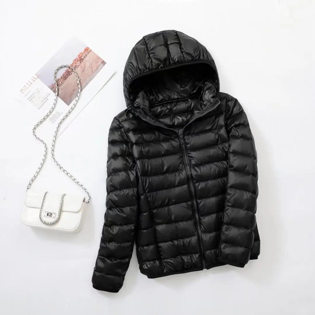 Sahara | Down Jacket with Hood for Women Lightweight Warmth and Flattering Fit Black