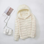 Sahara | Down Jacket with Hood for Women Lightweight Warmth and Flattering Fit White