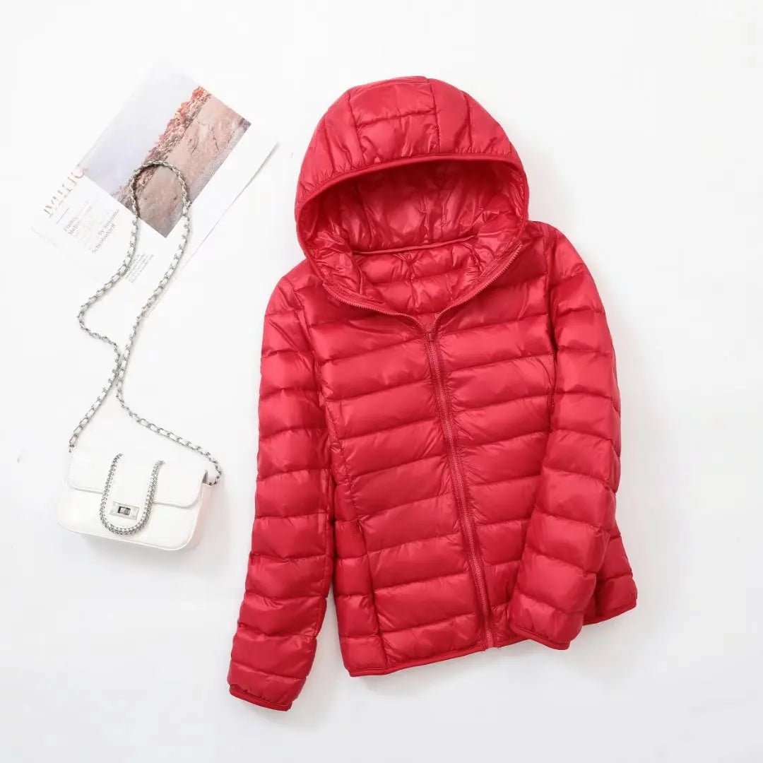Sahara | Down Jacket with Hood for Women Lightweight Warmth and Flattering Fit Red