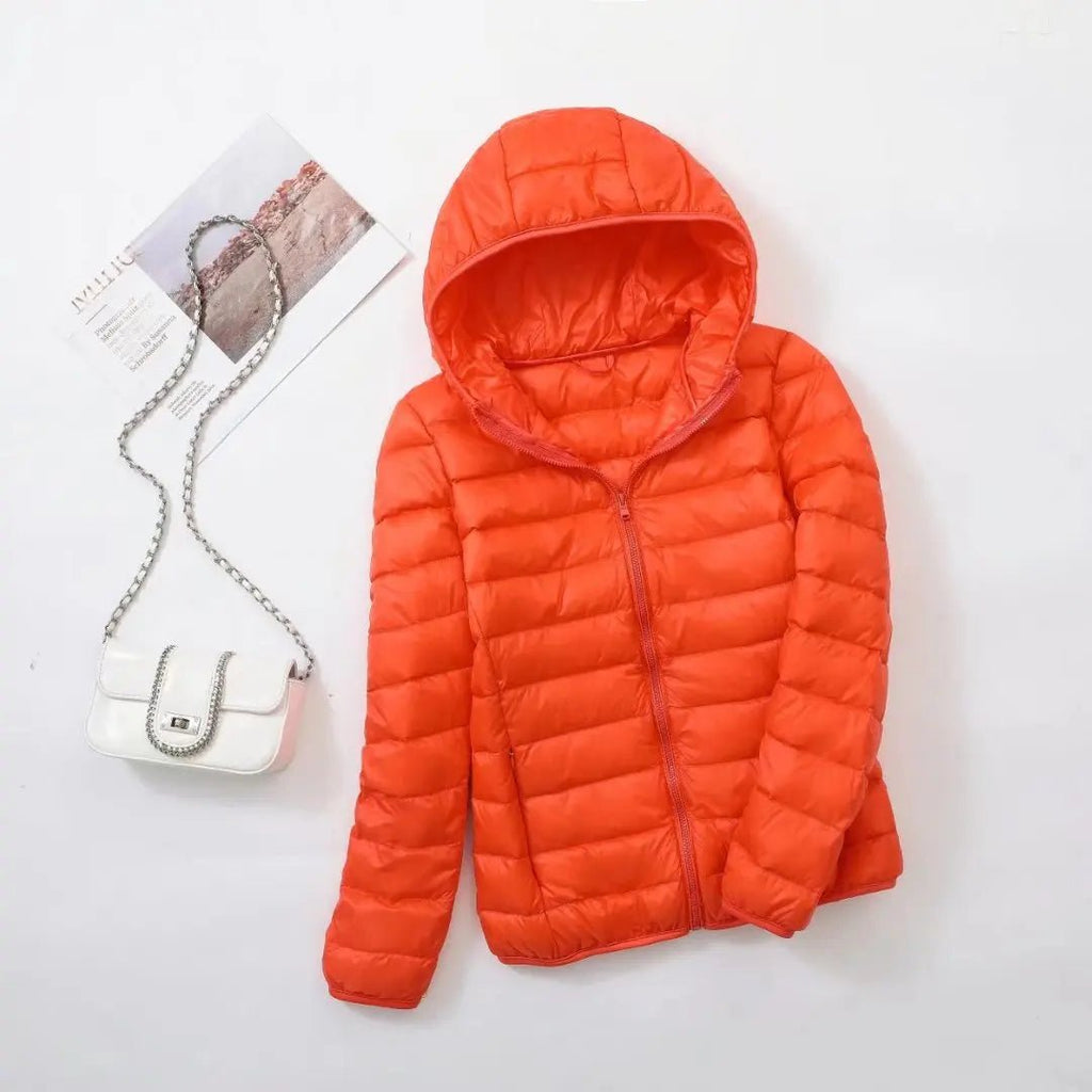 Sahara | Down Jacket with Hood for Women Lightweight Warmth and Flattering Fit Orange
