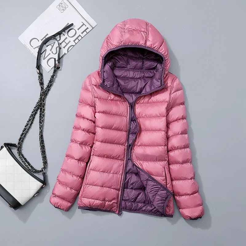 Sahara | Down Jacket with Hood for Women Lightweight Warmth and Flattering Fit Pink & Light Purple