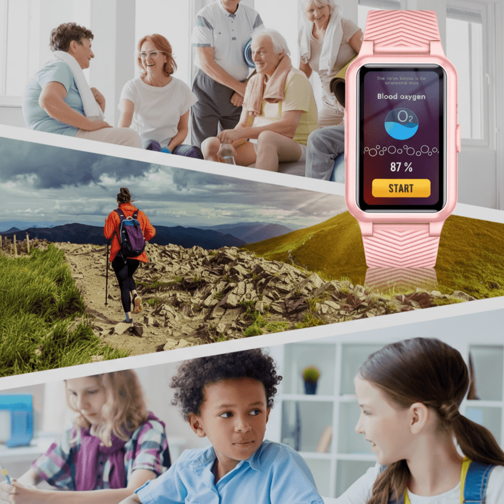 GPS Smartwatch for Seniors with Fall Detection & SOS Button – 4G Location Tracker Watch with Alerts to Contacts, 4 Colors