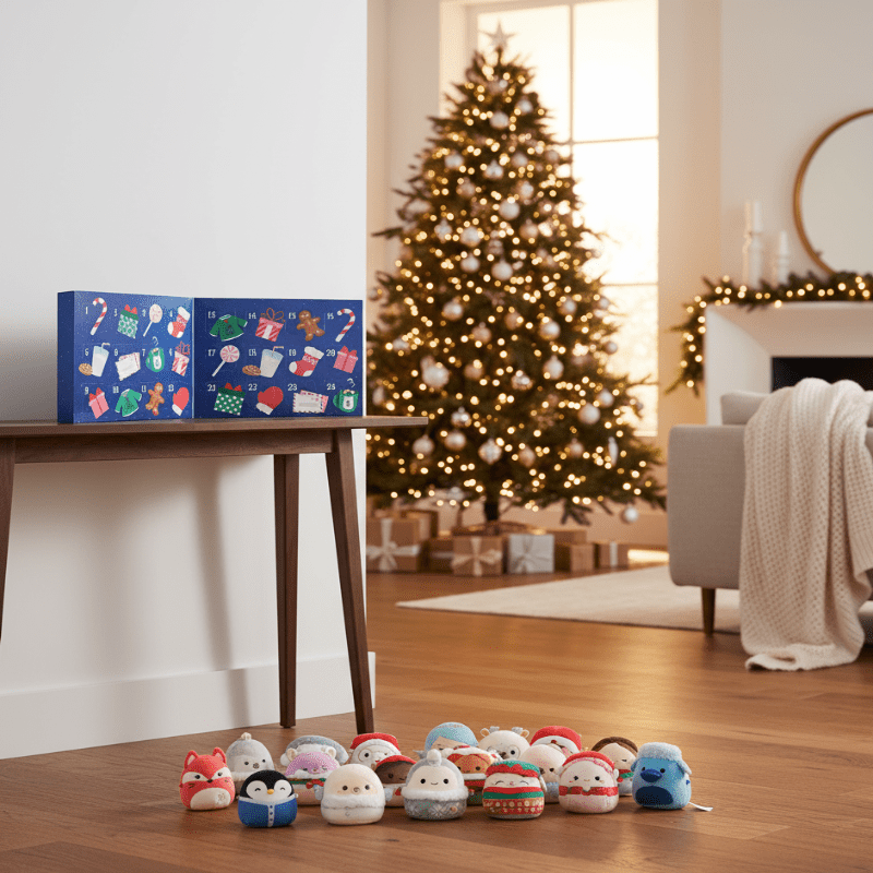 Advent Calendar for Kids – 24 Days of Mini Marshmallow Plush-Style Collectible Figures, Christmas Countdown, Ages 3+