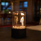 GlowEdge Smokeless Biofireplace in Glass – Portable Table Fireplace for Indoor & Outdoor Use