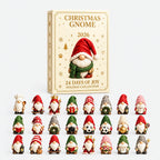 Gnome Advent Calendar – 24 Christmas Gnome Acrylic Ornaments in Festive Outfits, Tree Decorations, 10 x 7 in Box Default Title