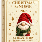 Gnome Advent Calendar – 24 Christmas Gnome Acrylic Ornaments in Festive Outfits, Tree Decorations, 10 x 7 in Box