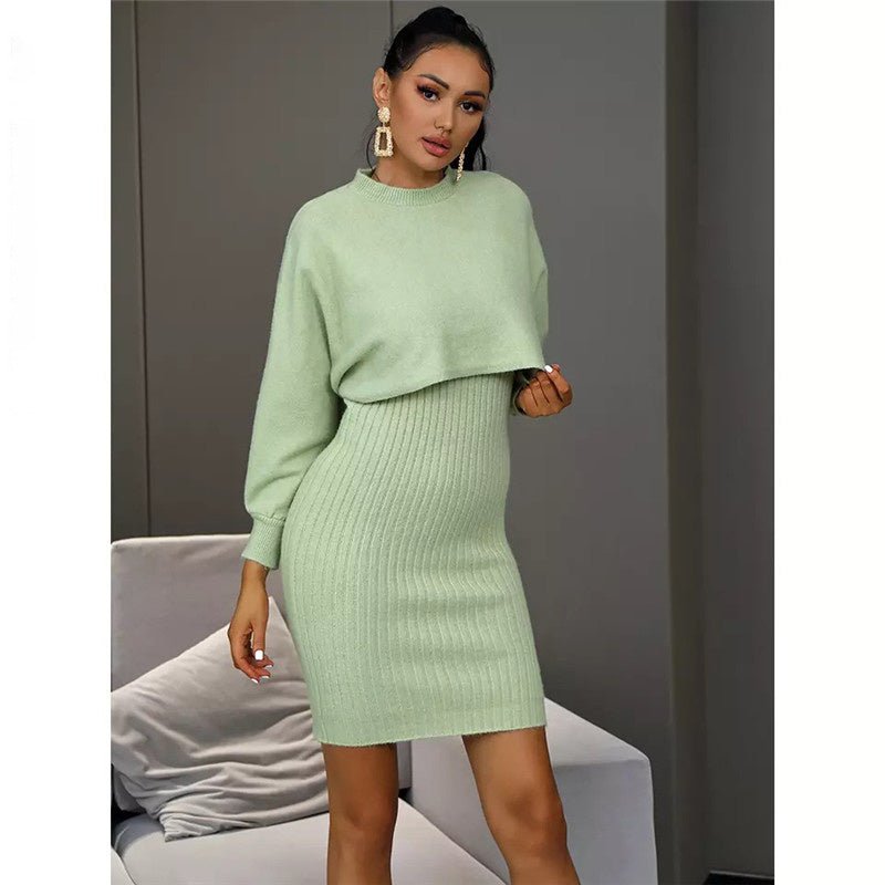 Maternity Set – Stretchy Maternity Dress & Sweater Set for Expecting Mothers, Pregnancy Outfit, One Size – Luna