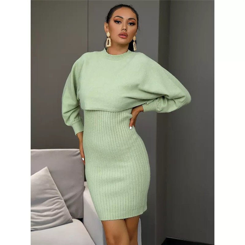 Maternity Set – Stretchy Maternity Dress & Sweater Set for Expecting Mothers, Pregnancy Outfit, One Size – Luna