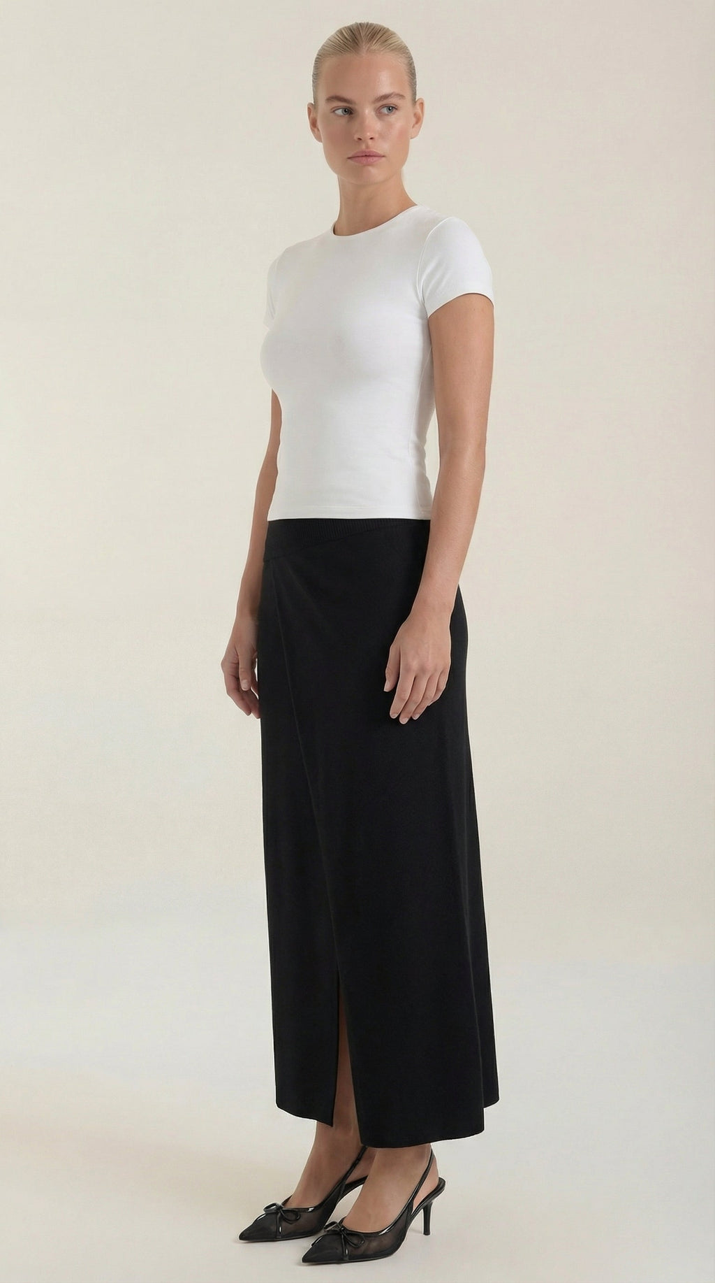 Gwendolyn Knit Wrap Midi Skirt 1