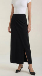 Gwendolyn Knit Wrap Midi Skirt 2