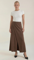 Gwendolyn Knit Wrap Midi Skirt 5