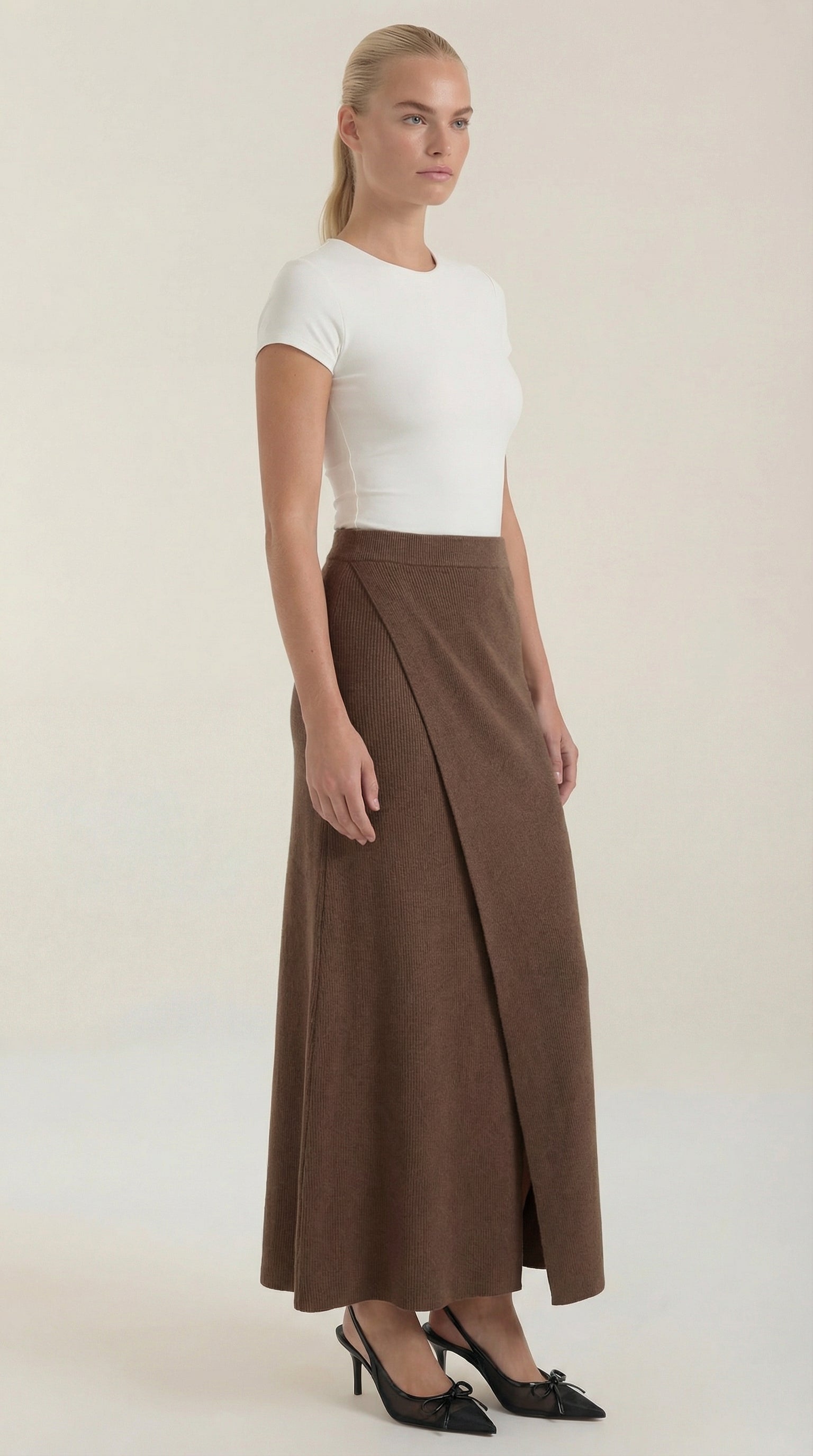 Gwendolyn Knit Wrap Midi Skirt 6