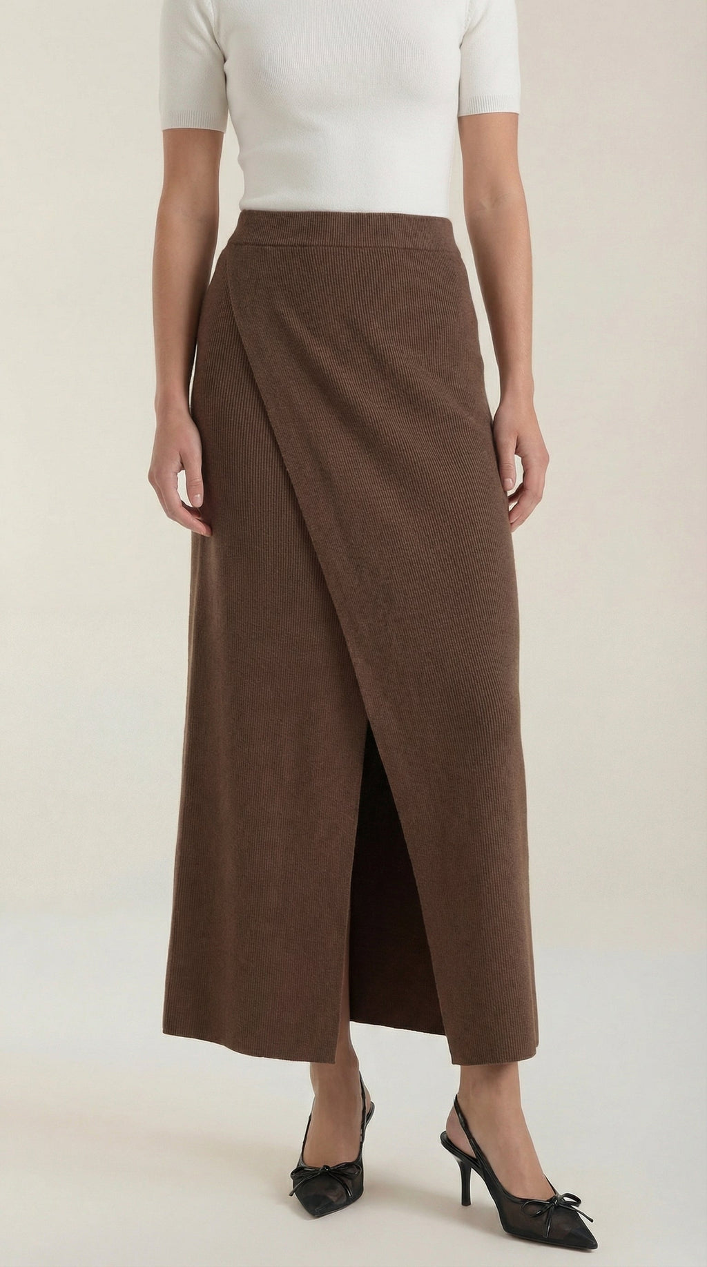 Gwendolyn Knit Wrap Midi Skirt 7