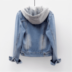 Amore | Long Sleeve Denim Jacket with Removable Hood