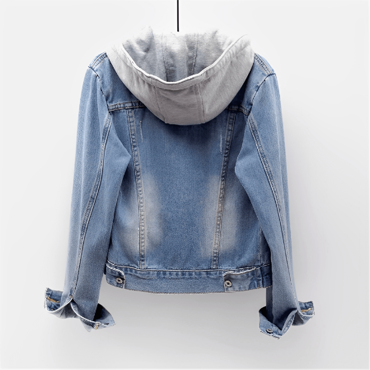 Amore | Long Sleeve Denim Jacket with Removable Hood