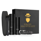 Beard Care Kit with 540 Derma Roller, Natural Beard Serum, Cleaning Spray & Comb – Men's Grooming Set