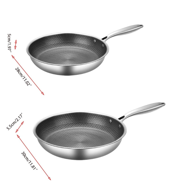 Stainless Steel Non-Stick Frying Pan – Scratch-Resistant Honeycomb Skillet, 7-Ply, Induction & Oven Safe, PFOA-Free