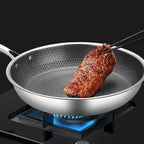 Stainless Steel Non-Stick Frying Pan – Scratch-Resistant Honeycomb Skillet, 7-Ply, Induction & Oven Safe, PFOA-Free