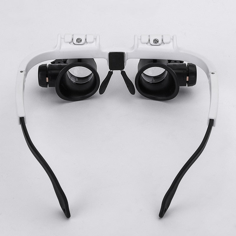 LED Head Magnifier Glasses with 8x, 15x & 23x Magnification – Lighted Headband Magnifier for Hobbies, Jewelry & Precision Work