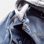 Amore | Long Sleeve Denim Jacket with Removable Hood