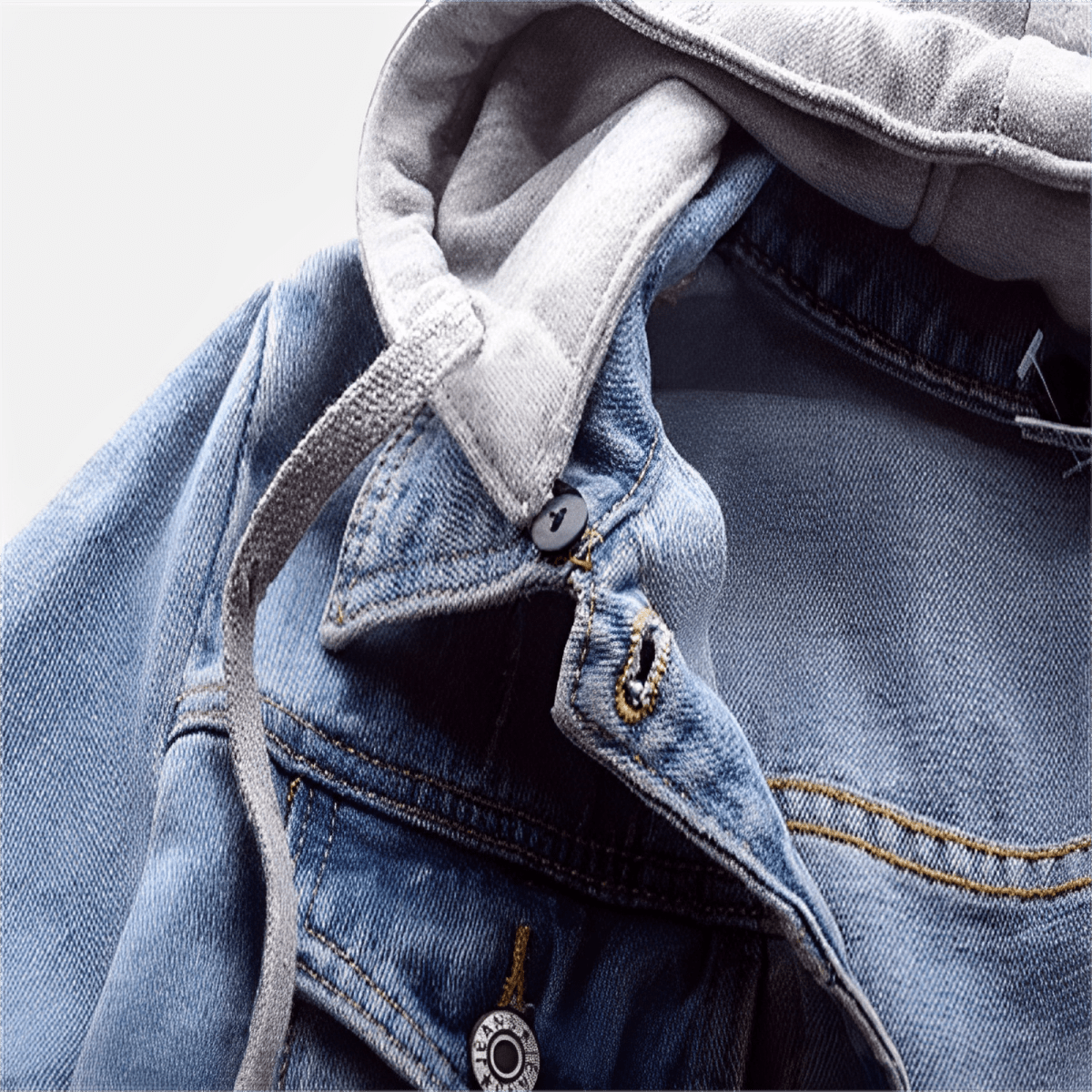 Amore | Long Sleeve Denim Jacket with Removable Hood
