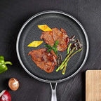 Stainless Steel Non-Stick Frying Pan – Scratch-Resistant Honeycomb Skillet, 7-Ply, Induction & Oven Safe, PFOA-Free