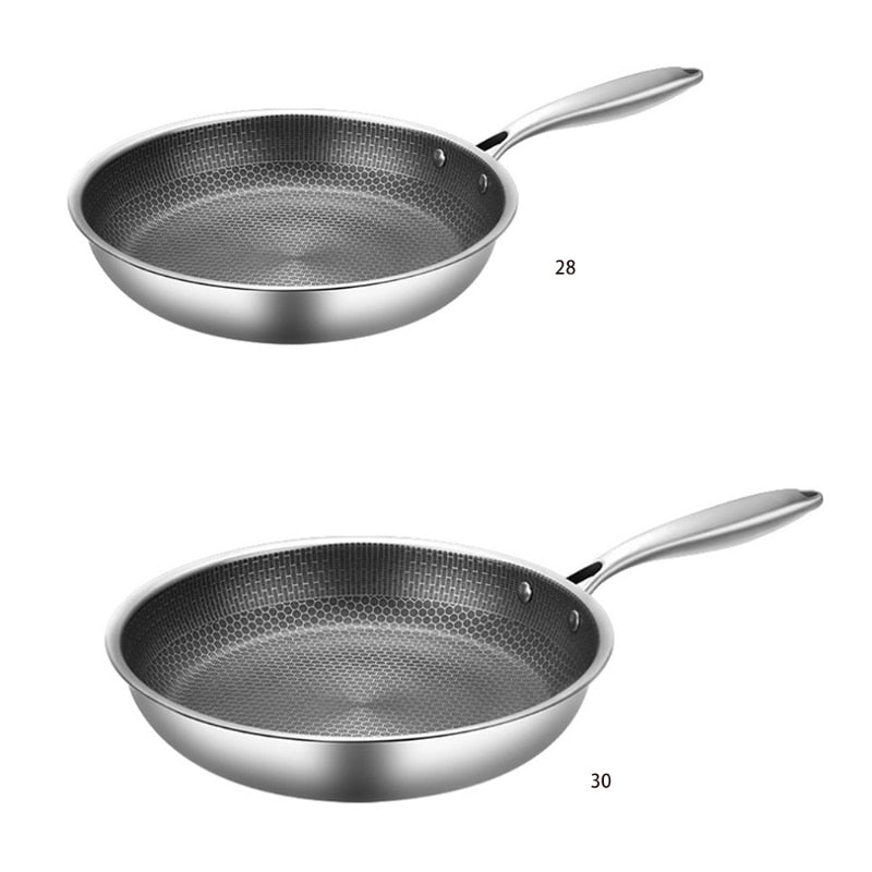 Stainless Steel Non-Stick Frying Pan – Scratch-Resistant Honeycomb Skillet, 7-Ply, Induction & Oven Safe, PFOA-Free