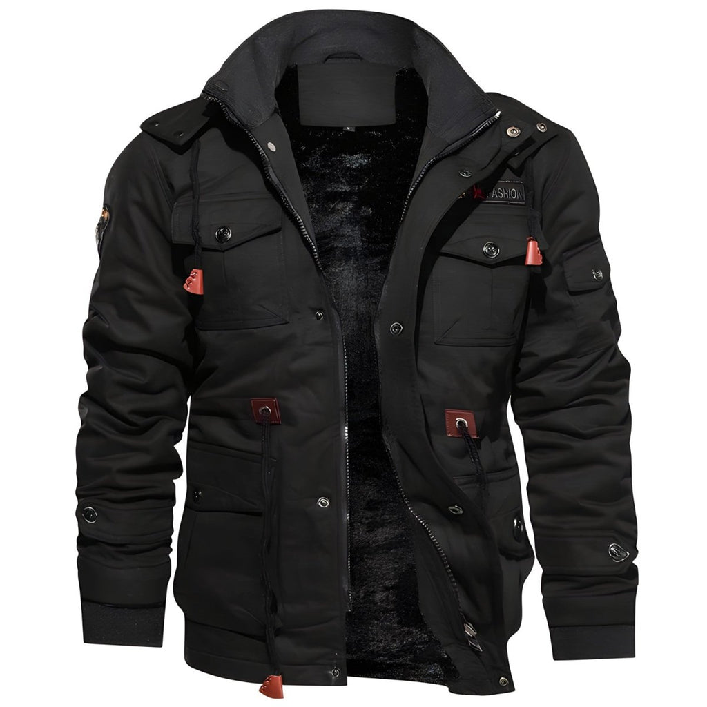 Calico | Men's Jacket | Front Zipper with Multiple Pockets Black