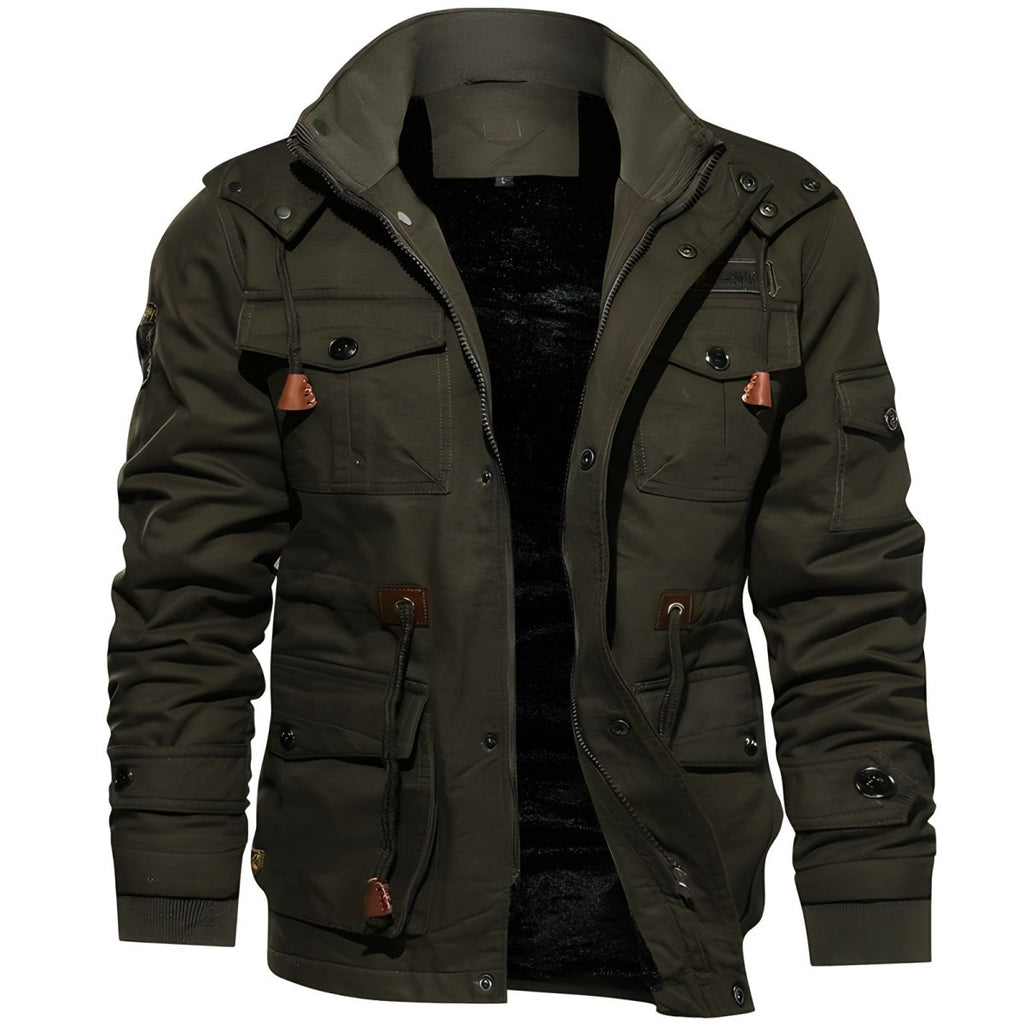 Calico | Men's Jacket | Front Zipper with Multiple Pockets Green