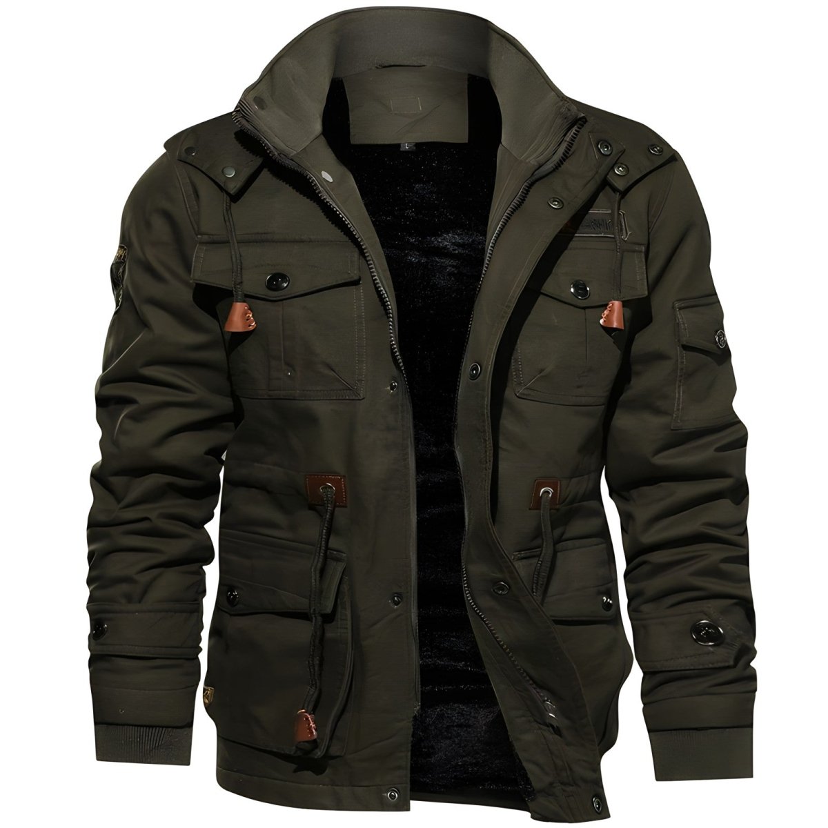 Calico | Men's Jacket | Front Zipper with Multiple Pockets Green